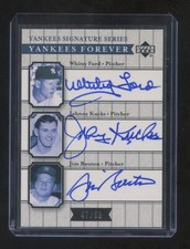 2003 UD Yankees forever triple autograph /50 WHITEY FORD-JOHNNY KUCKS-JIM BOUTON