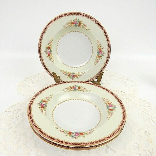 Occupied Japan Rose China 3 Bowls 2 Sm Plates Lot of 5 Floral Gold Accent Rare - Picture 5 of 10