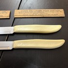 2 Vintage Quikut Hollow Ground Stainless Steel Steak Knifes w/Tenite Handles — photo 2