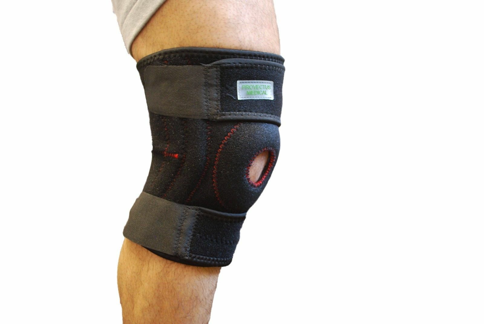 Neoprene Patella Black Knee Support Brace Adjustable Straps Fastener Gym