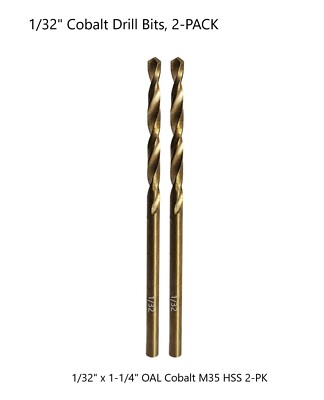 2-PK Cobalt Drill Bits M35 HSS Premium Quality, Various Sizes, Free Shipping!