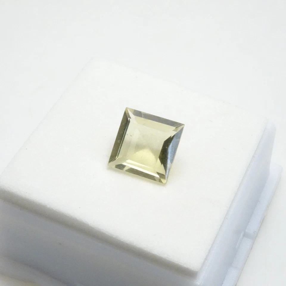 Topacio limón corte cuadrado - 2,90 quilates 9 mm - Topacio limón brasileño piedras preciosas sueltas Foto 3 de 4