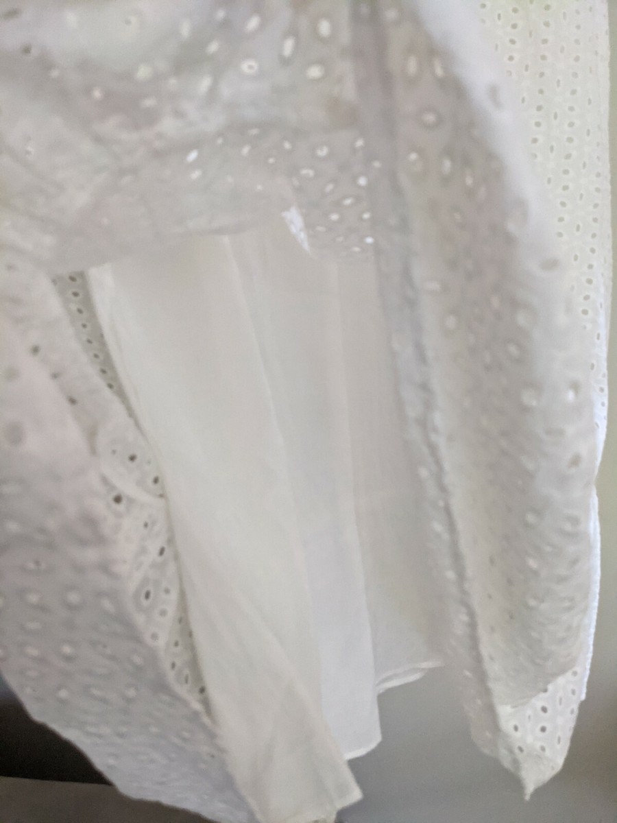 ZARA NEW WHITE EMBROIDERED MIDI DRESS Runs Big XS,S 2578/884 SS21