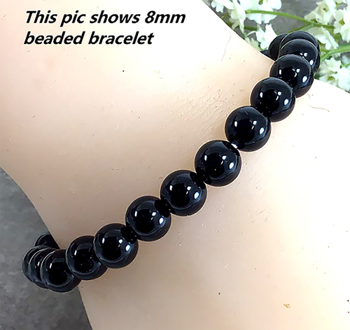 Pulsera elástica de cuentas de ónix negro piedra preciosa curativa 4 mm 6 mm 8 mm 10 mm 12 mm - Imagen 4 de 6