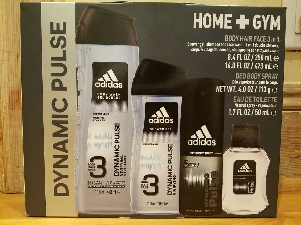 Adidas Dynamic Pulse Men's Home Plus Gym Piece Gift Set Eau