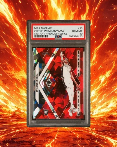 Victor Wembanyama [Red Ice] #13 2023 Panini Phoenix Instant Phenom card