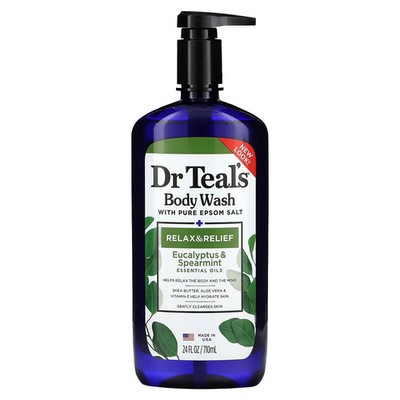 Body Wash With Pure Epsom Salt, Relax & Relief, Eucalyptus & Spearmint, 24 fl oz