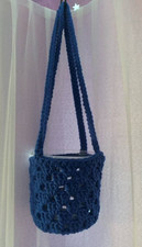 Crochet Handmade Plant Hanger Color Blue
