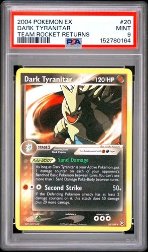 2004 POKEMON EX TEAM ROCKET RETURNS #20 DARK TYRANITAR PSA 9