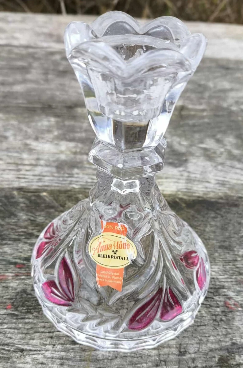 Paire De Grands Bougeoirs Photophores En Verre Irisé - 20 Cm - Neufs