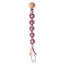 Pacifier Clip for Boys Girls Floral Daisy Macrame Paci Clip Pacifier Lilac