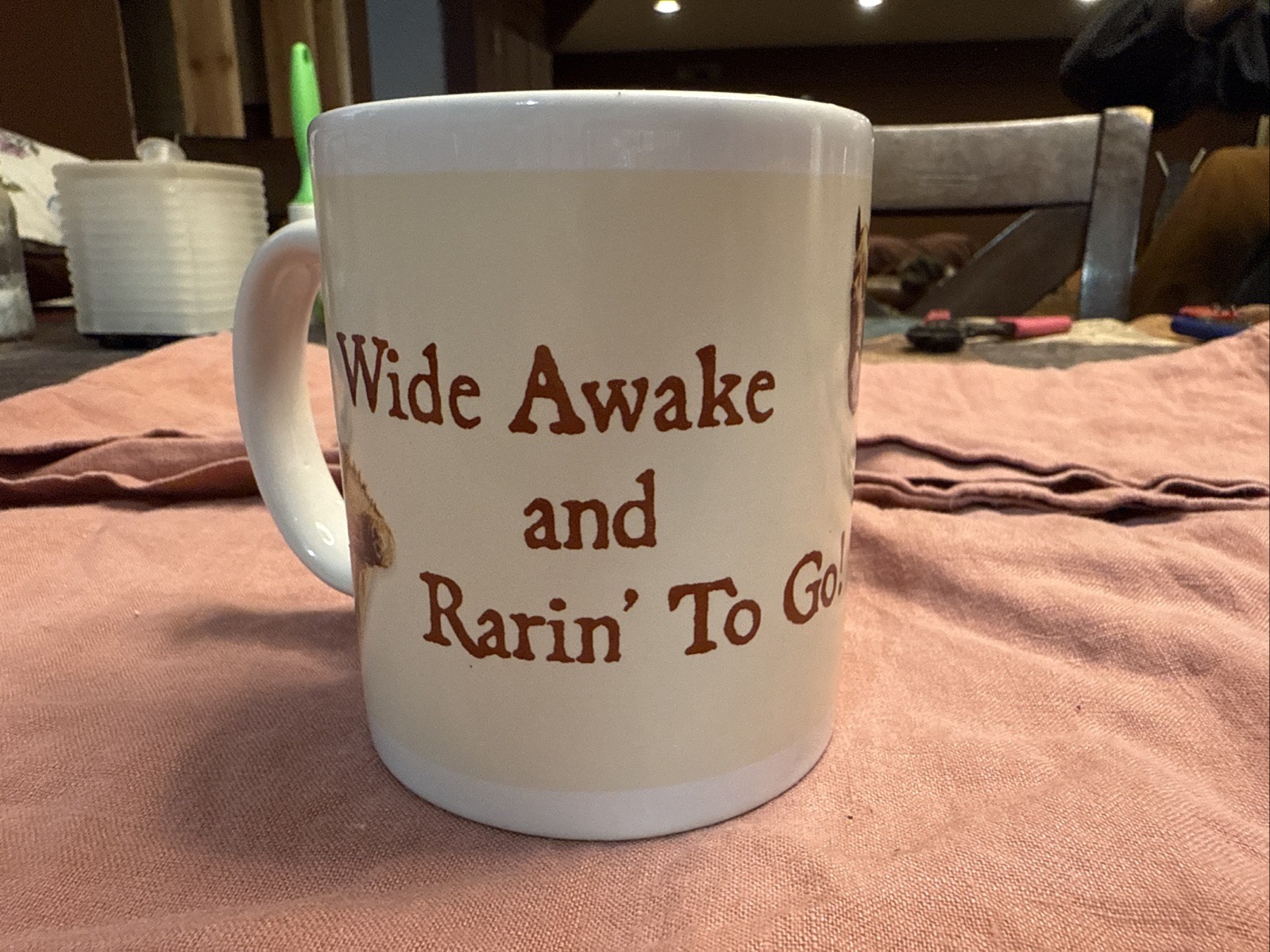 Vintage Leanin Tree Western Gift Mug 1997 Cowboy with no Pants Wide Awake 