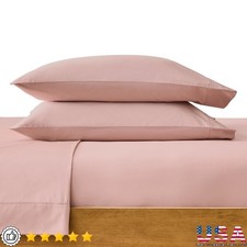 Soft 300 Thread Count Cotton Percale Sheet Set Breathable Bedding New