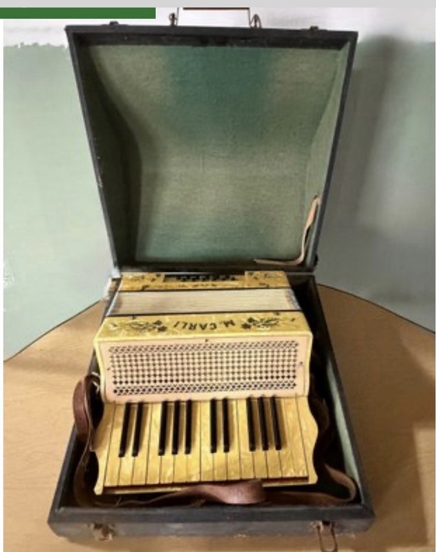 M Carli Pearlized Inlaid Accordion W Case