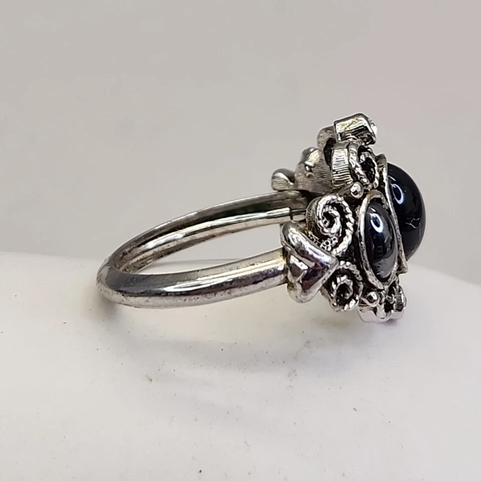 Anillo Avon Midnight Splendor Hematita Tono Plata Filigrana 6.5-7.5 Foto 4 de 4