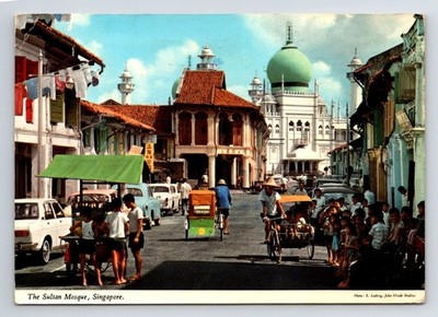 Asien: Die Sultan Moschee, Singapur. John Hinde Studio. Erschienen 1974.