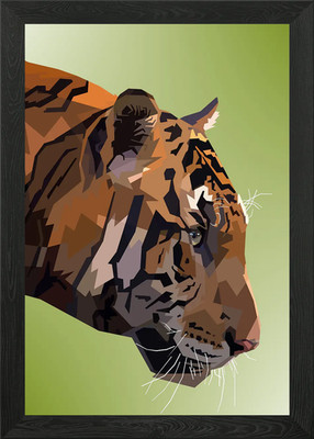 Tiger Illustration gerahmtes Wandbild Poster Leinwanddruck Bild