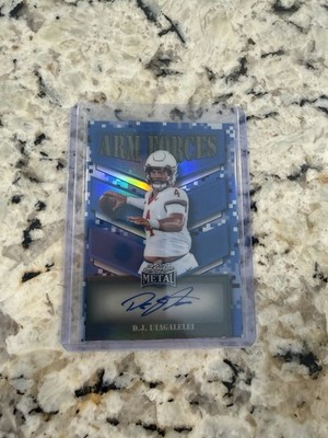2025 Leaf Metal Arm Forces Blue Prismatic /20 DJ Uiagalelei #AF-DJU Auto