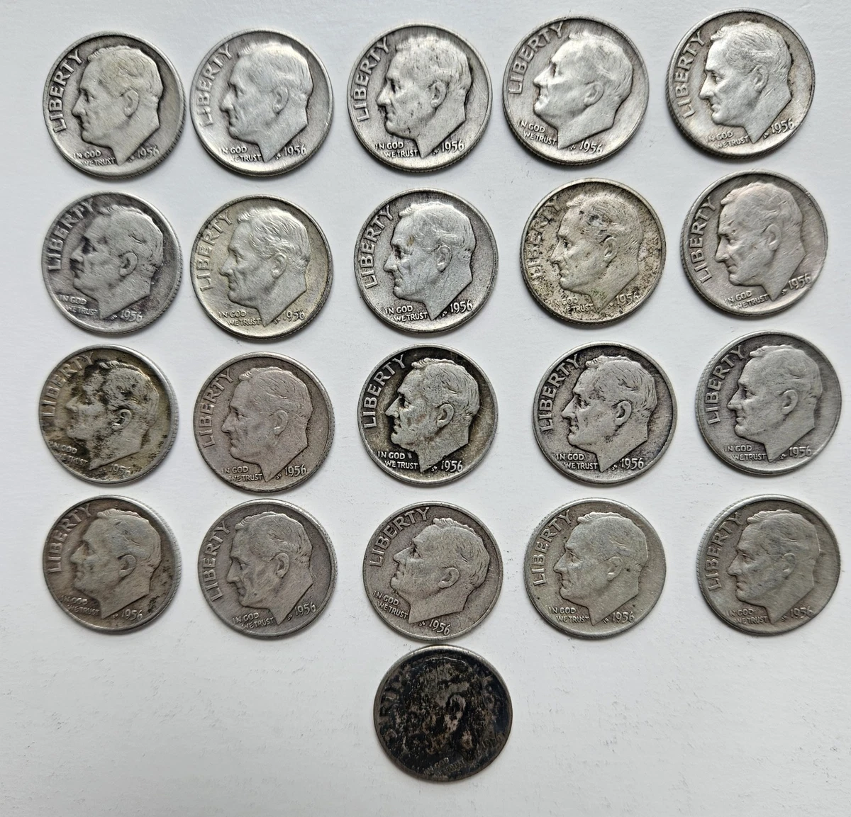 银色罗斯福1956 美分银币(1946-现在) | eBay
