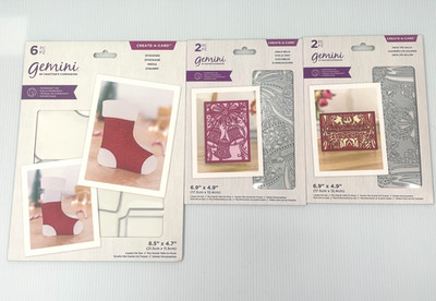 Lot 3 Crafters Companion Gemini CREATE-A-CARD Papercraft Dies CHRISTMAS Holidays