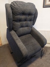Chair - Quality Comfy SEMINAR Riser Recliner Charcoal Grey Fabric Chair. Lifting