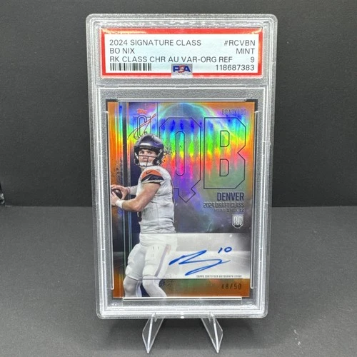 2024  Bo Nix Rookie Autograph /50 PSA 9 Denver Broncos NFL