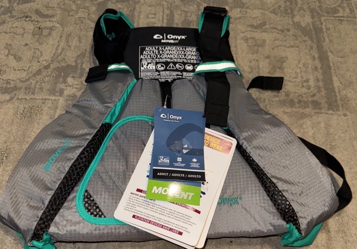 Onyx MoveVent Dynamic Life Vest Jacket Gray Adult Sz XL/XXL 