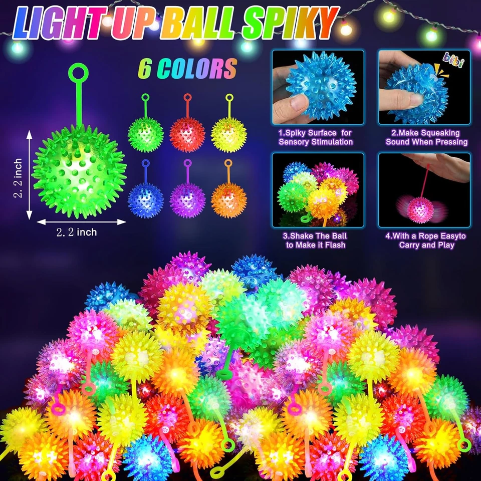 12 PIEZAS Bolas Iluminables, Bolas Hinchables para Niños, Pelotas para Niños Pequeños 1-3, 2.2 pulgadas Sen Foto 2 de 4