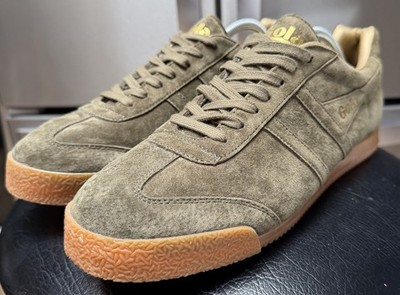 Gola Classics Harrier Low Profile Casual Suede Sneaker Green Gold Mens US 11