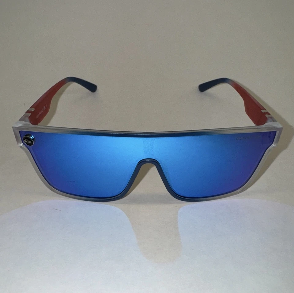 Gafas de sol Quiksilver SciFi Shield EE. UU. Rojo Blanco Azul Marco Azul Espejo Nuevo en caja Foto 4 de 4