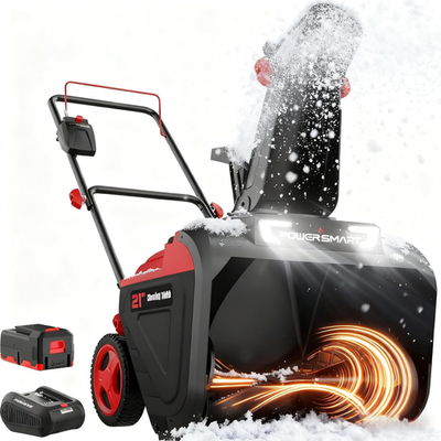 #ad PowerSmart 40V 21quot; Cordless Snow Blower: LED Light 30FT Throw Battery Incl $265.00