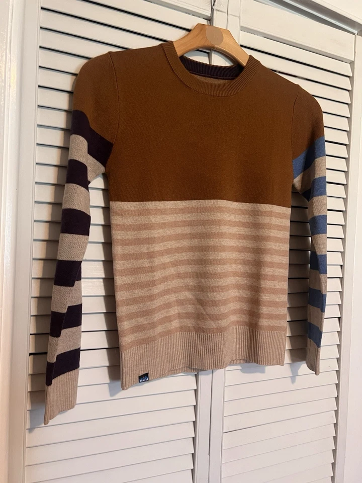 KAVU Mujer Talla XSmall XS Camisa Top Suéter NUEVO $90 Hillrose Mezcla a Rayas Foto 2 de 4
