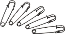 MECCANIXITY Safety Pins 1.5 Inch Large Metal Sewing for Inch, Black 