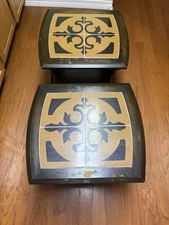 Drexel American Rev Tile Top End Side Tables Set Of 2