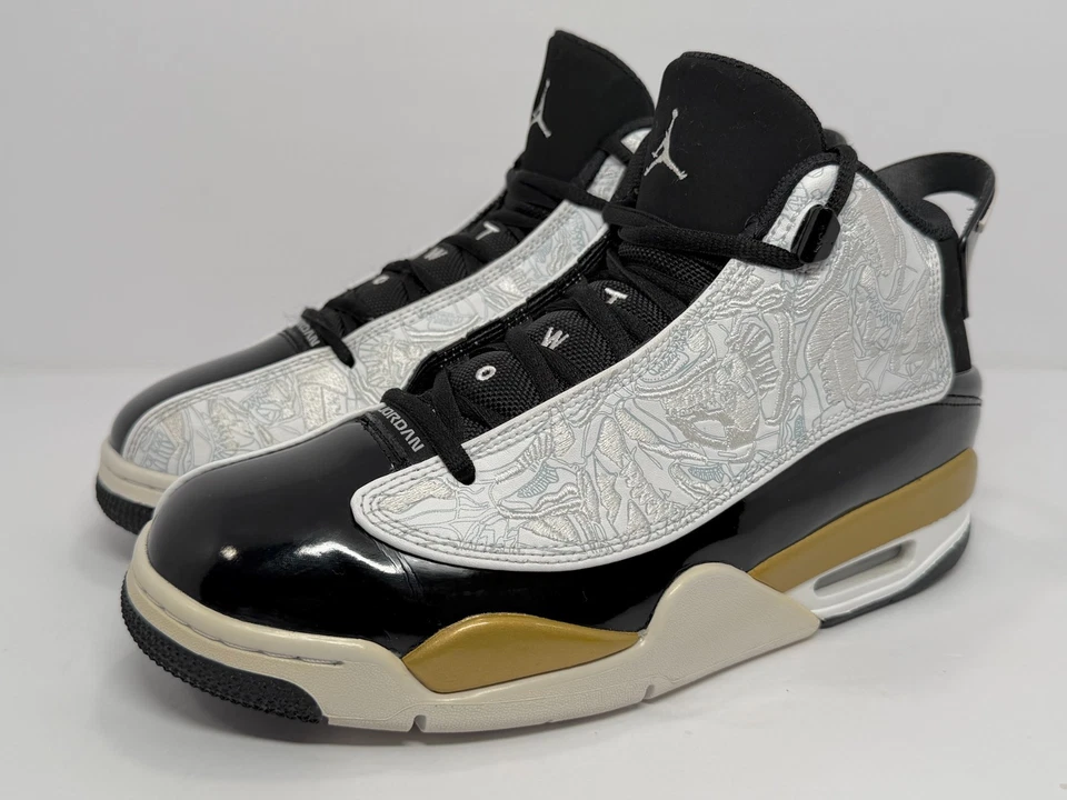 7.5 码 - Jordan Dub Zero 男式运动鞋,黑色/金属金色/白色 - 311046-005 — 第 2/4 张图片