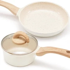 Pots and Pans Set Non Stick, Healthy Ceramic Cookware Set, 3pcs Kitchen Pots Fry