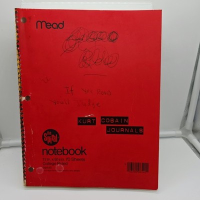 Kurt Cobain Journal NIRVANA Notebook Diary Nirvana 90's Grunge Writing Drawings 