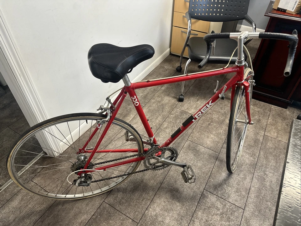 Trek 330 Bicicleta de Estrada de Corrida Aço 56cm 700c Suntour 12 Velocidades, Vintage  - Imagem 4 de 4