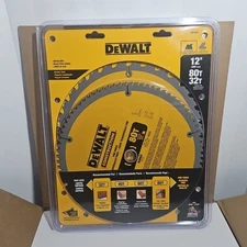 DEWALT 12" 32 80 Tooth Fine Finish Carbide Miter Table Saw Blade Set 2 Pack New