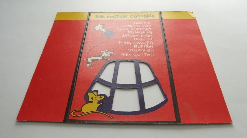 Mouse Trap Vintage/Original "THis SecTiON CONTaiNs" Box Insert IDEAL 1963 - Red - Image 4 of 4
