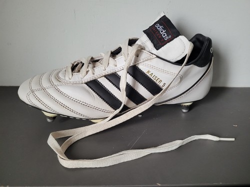 Chaussures de football homme Adidas Kaiser 5 clous à vis en cuir blanc UK 8 - Photo 20/20