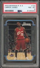 2003 Topps Bowman Rookies & Stars Lebron James #123 RC Rookie PSA 8 NM-MINT