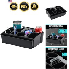 Vehicle Seat Organizer Car Storage Caddy with Carrying Handle, 2 Large Cup Ho...