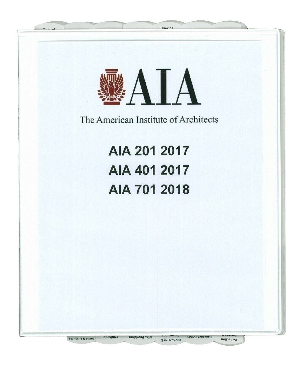 Highlighted & Tabbed - AIA Documents A201 A401 A701 - 2017/18