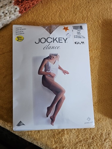 Jockey Élance Pantyhose Lot (2) 3-Pack Vintage 2002 Sand Sable Control Top NOS - Bild 2 von 8