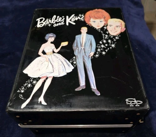 Vintage 1963 SPP Mattel Barbie Ken Black Carrying Case