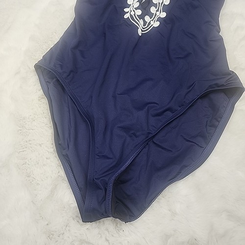 LA BLANCA SEA SCALLOPS MULTI STRAP ONE PIECE SWIMSUIT INDIGO SZ 12 - Picture 4 of 7