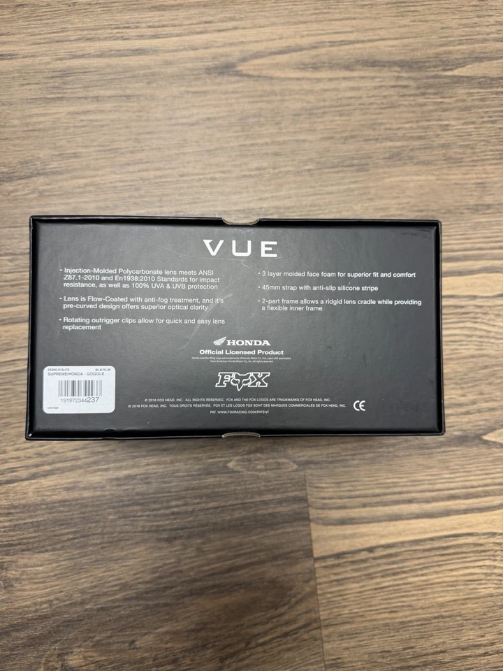 Gafas Supreme Honda Fox Racing Vue negras amarillas Foto 4 de 4