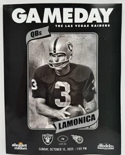 Las Vegas Raiders Game Day Official Program 10/12/2025 Titans Daryle Lamonica