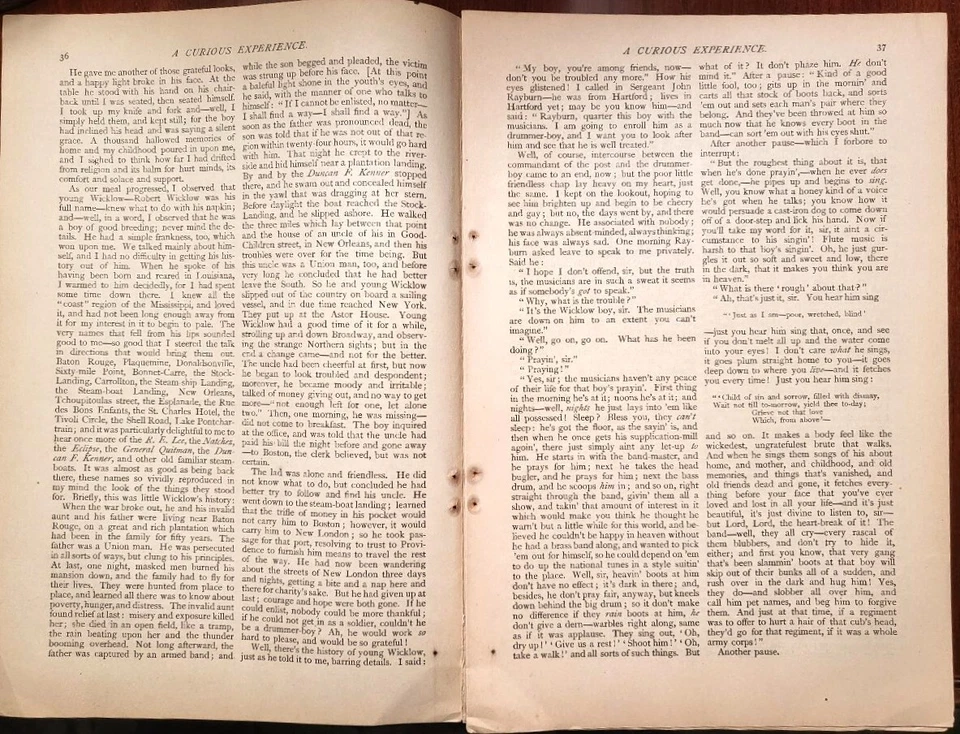 FIRST APPEARANCE! MARK TWAIN's Fascinating Short Story "A Curious Experience" - Image 3 of 4